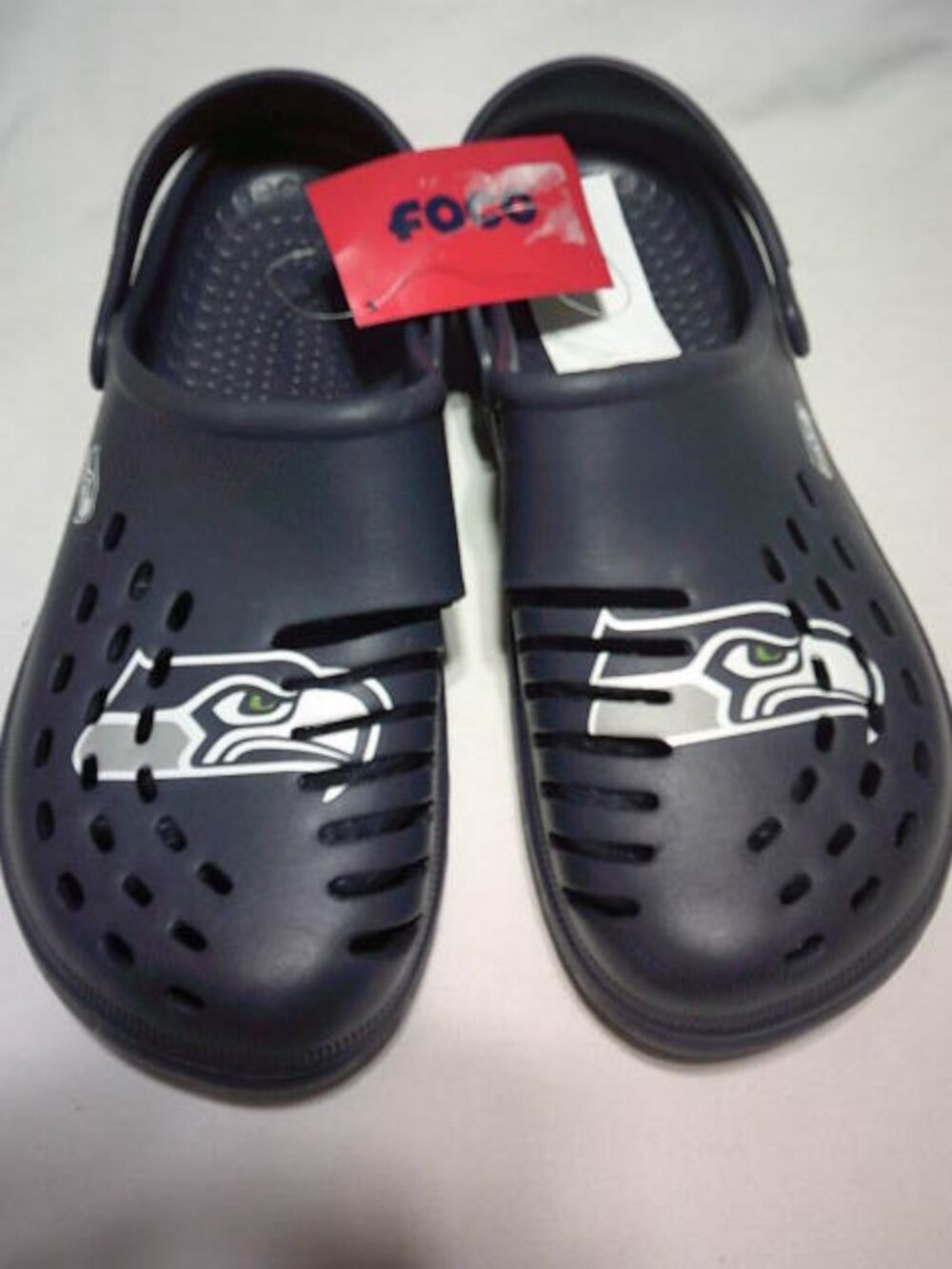 NEW FOCO NFL SEATTLE SEAHAWKS CLOG STYLE SANDALS SHOES SLIPPERS SIZE L 11-12 🏈